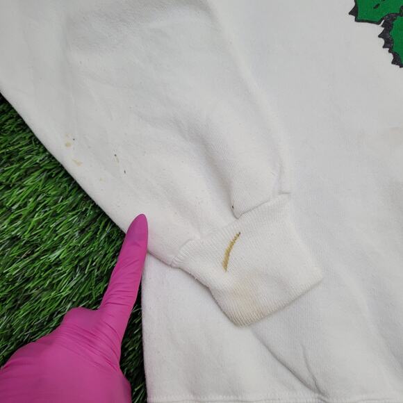 Vintage 90s UT Dog Sweatshirt L/XL 23x23 Boxy Smokey-Claus - Picture 8 of 16